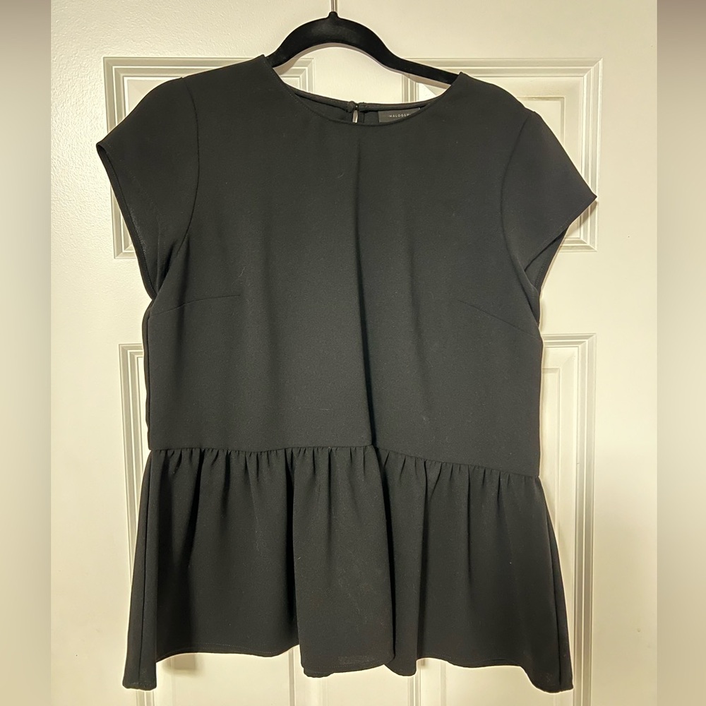 Halogen Classic Black Peplum Top